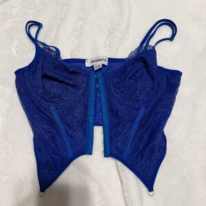 Elegant Blue Lace Corset S/M